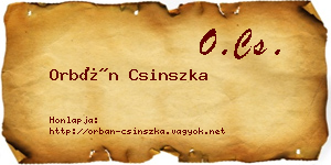 Orbán Csinszka névjegykártya